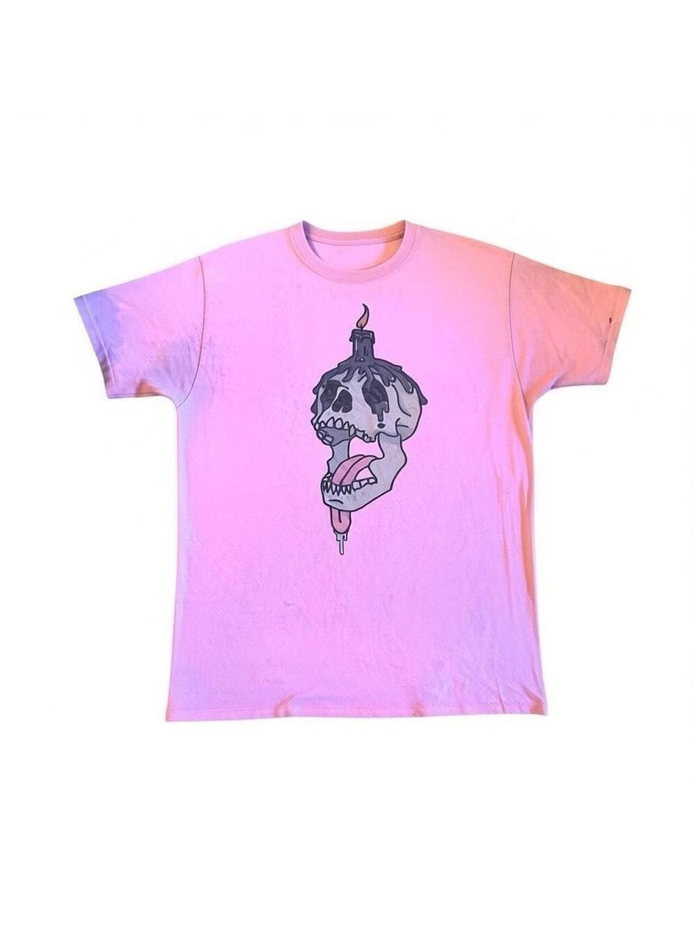 Skull Candle Punk Pink Graphic Tee